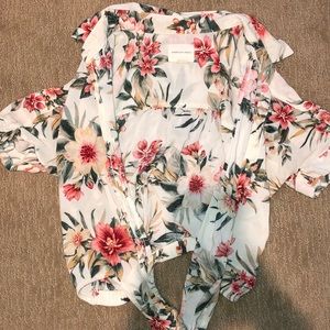 Hawaiian Cropped Tie Shirt